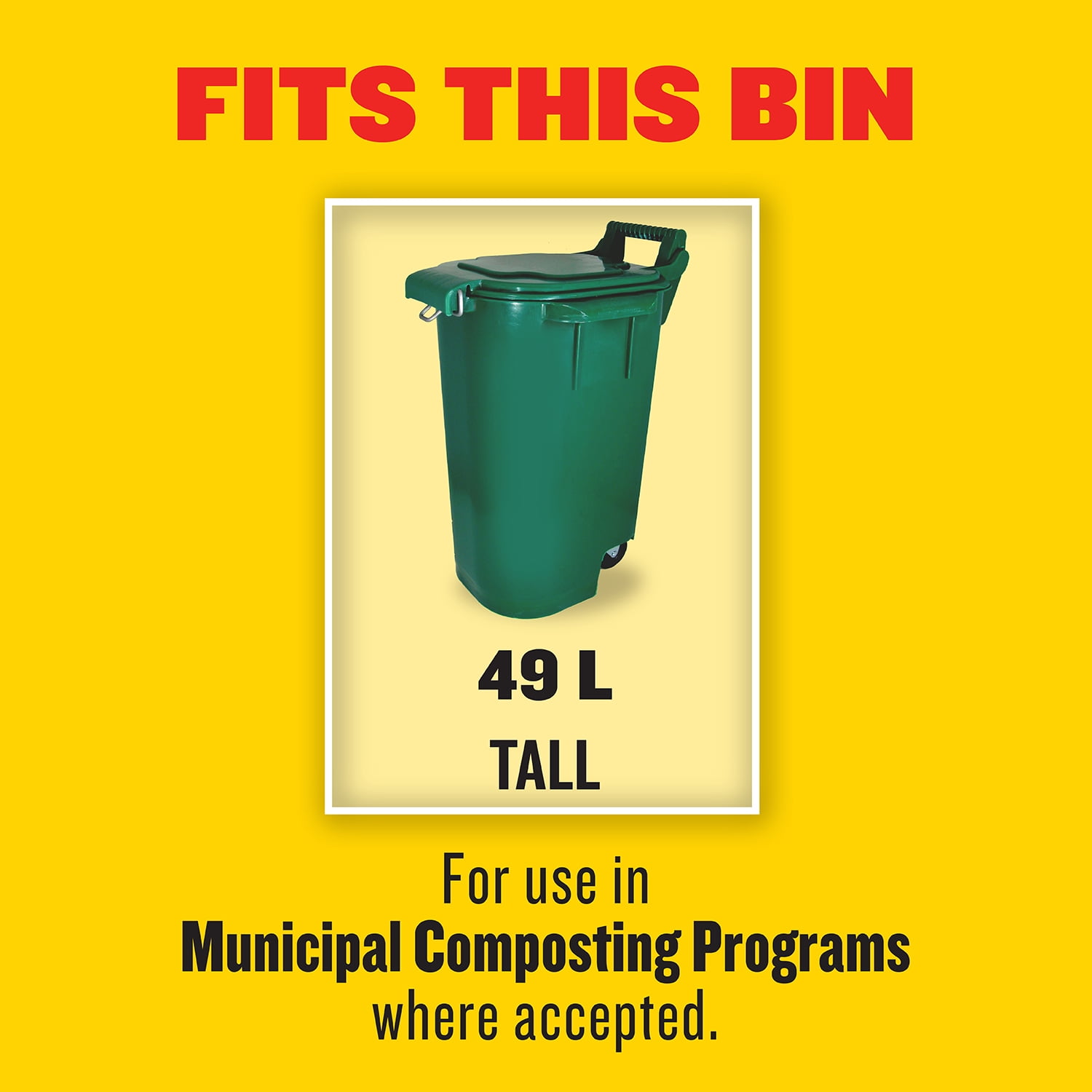 Glad Certified Compostable Bags - Tall 49 Litres -, Lemon scent, 10 Compost Bags