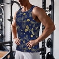 thumbnail image 5 of Balery Vintage Golden Butterfly Pattern Men's Workout Tank Top Gym Muscle Tee Fitness Bodybuilding Sleeveless T Shirt Quick Dry Fit Muscle Tank Top Slim-Fit Tank-Small, 5 of 7