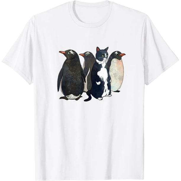 Penguin Cat Funny Meme Cat Pet Day Imposter Game Camiseta
