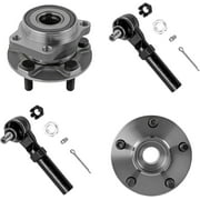 Detroit Axle - Front Wheel Hub Bearings Outer Tie Rod Ends Replacement for Subaru Crosstrek Forester Impreza - 4pc Set