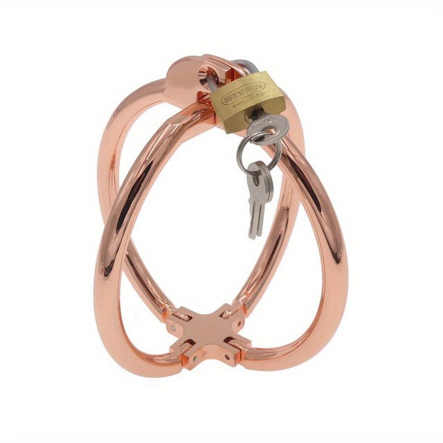 1pc Erotic Handcuffs for Women - Rose Gold Cross Design - BDSM Bondage Supplies for Flirting and Alternative Play