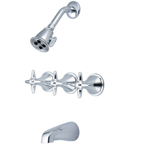 Central Brass Triple Dual Function Tub and Shower Faucet with Trim