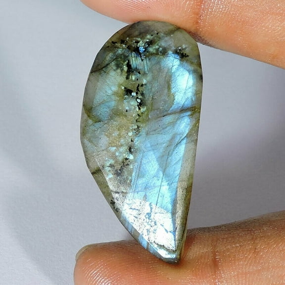 36.00Cts Natural Blue Labradorite Druzy Mineral Fancy Cabochon Gemstone