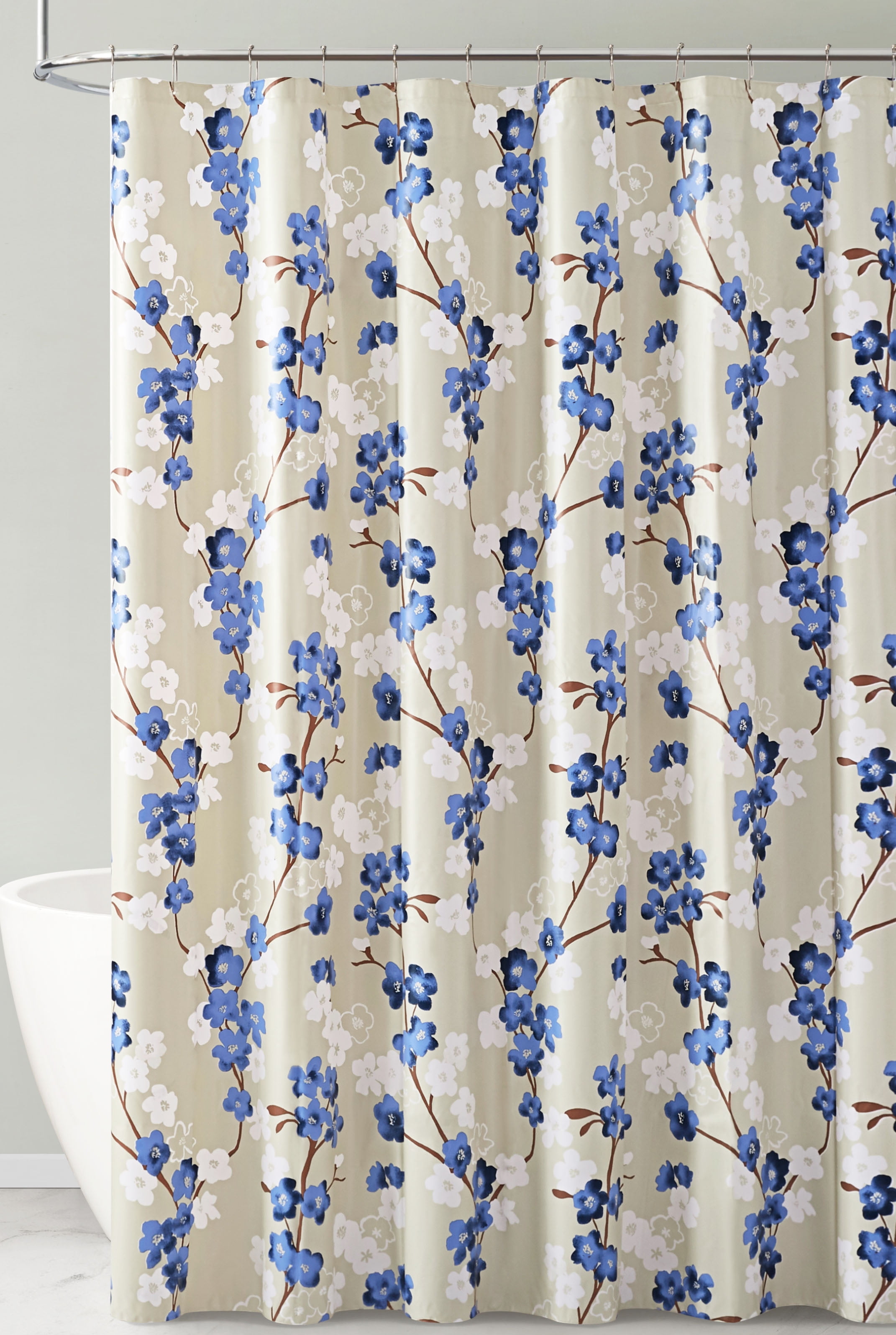Details about   Hadley Blue Waterproof PEVA Shower Curtain 70 x 72 in Fit Standard Size Bathtub 