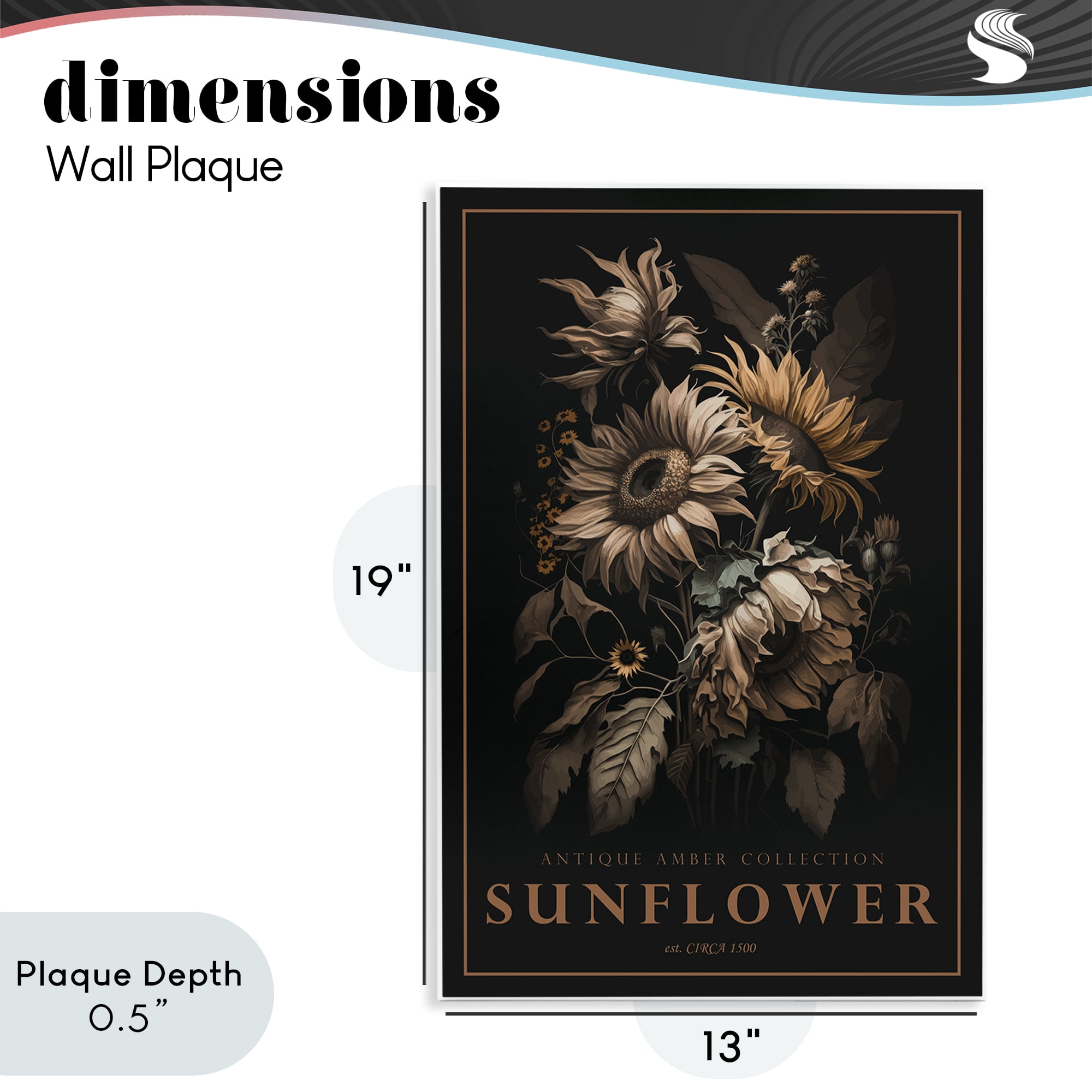 Stupell Industries Antique Sunflower Light Wall Plaque Art, design by Chris Giampietro