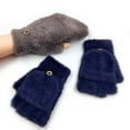 thumbnail image 3 of Dalrosia Fingerless Gloves Women Winter Flip Gloves Warm Convertible Mittens Thermal Gloves Fuzzy Half Fingerless Mittens, 3 of 3