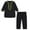 Black, variant on KAUOD Girls Boys Muslim Clothing Long Sleeve Kaftan Set Middle East Youth Embroidered Top with Pants Suit Islamic Abaya