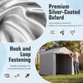 thumbnail image 7 of Homall Outdoor Storage Shed 5x7x5.5 ft Metal Carport with Durable Oxford Fabric Cover and Roll-Up Zipper Door, Water-Resistant Outdoor Storage shelter for Bike, Motorcycle, Garden Tools, Silver, 7 of 7