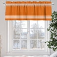 thumbnail image 5 of Farmhouse Orange Valances for Windows, 54 x 18in, White Stripe Rod Pocket Kitchen Valance Curtain Light Filtering Window Treatments for Living Room Bedroom, 1 Panel, 5 of 7