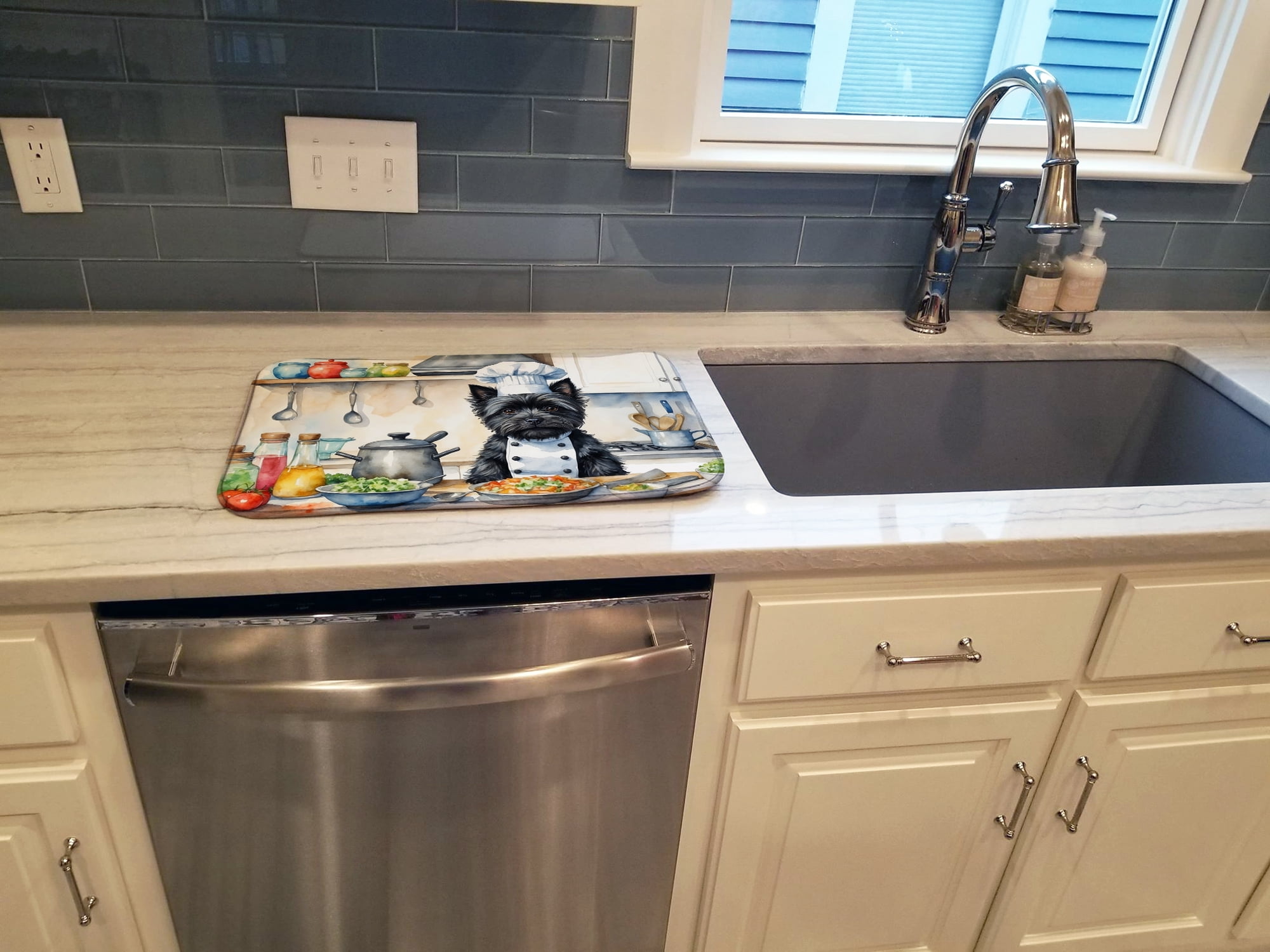 Cairn Terrier The Chef Dish Drying Mat
