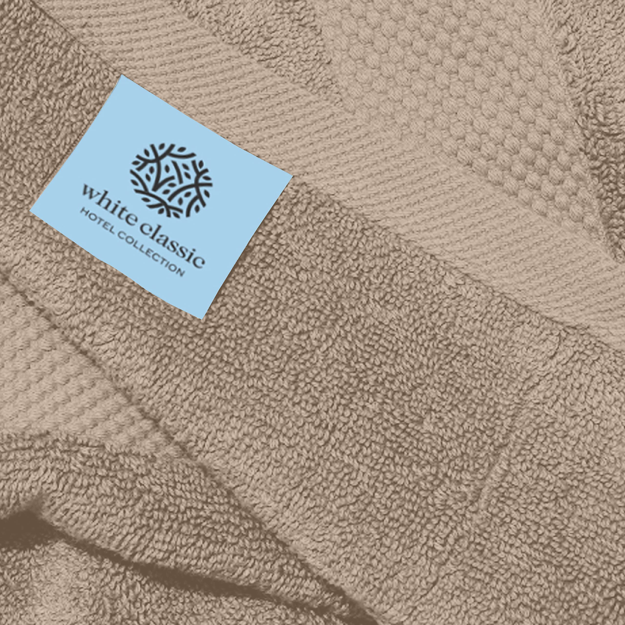 White Classic Hotel Collection Luxury Soft Cotton Hand Towels, Taupe, 16 x 30, 6 Pack