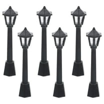 MOKKHNB 6Pcs Miniature House Lights Black Plastic for Dollhouse Garden Decoration