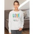 thumbnail image 2 of Love Is Loading Banner Sweatshirt Women -Image by Shutterstock, Female Small, 2 of 4