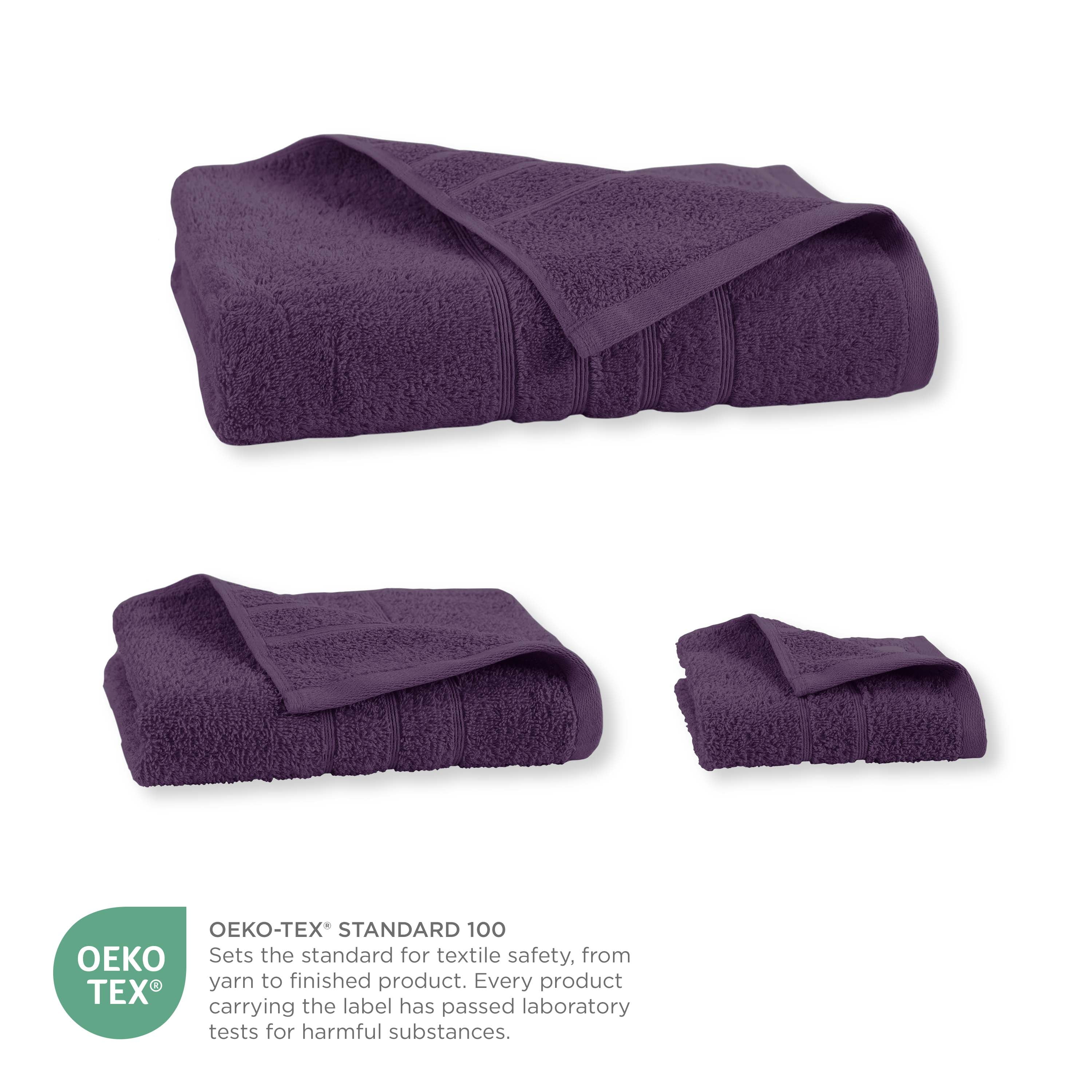 Martex 6-Piece Towel Set | 100% Cotton Soft & Absorbent Bath Towels | Dark Purple