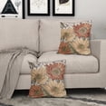 thumbnail image 3 of Brown Rust Red Vintage Floral Pillow Covers 18x18 Rustic Flowers Botanical Print Decorative Throw Pillows Outdoor Country Decorations Pillow Cases for Couch Sofa Bed Decor Set of 2, 3 of 6