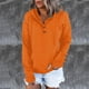 thumbnail image 4 of ICHUANYI Clearance Women's Oversized Sweatshirts Long Sleeve Button Fashion Trendy Sweatshirt Jackets Hooded Cute Comfy Clothes With Thumb Hole(Orange, L) ICHUANYI WER2023081511720, 4 of 7