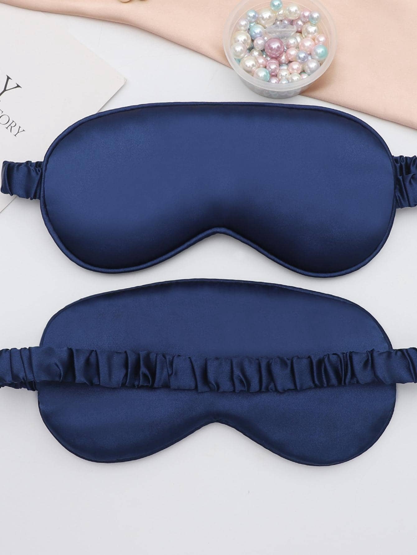 Blackout Sleep Eye Mask Satin Like Cooling Comfortable Relieve Fatigue Nap Sleep Back To School Supplies-Pink10 Pieces