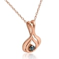 thumbnail image 2 of Pompeii Blue Diamond Solitaire Pendant & Chain 14k Rose Gold 5/8" Tall (Blue,I1), 2 of 2