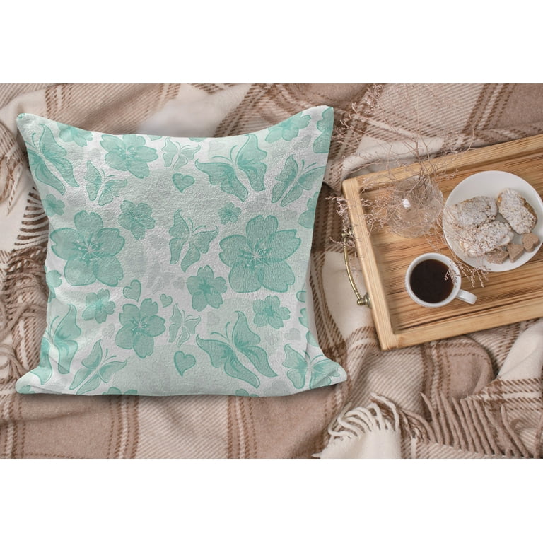 Turquoise top fluffy cushion