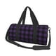 thumbnail image 1 of Fotbe Purple Black Plaid Bolsa Deportiva de Lona Plegable con Estampado, Bolsa de Gimnasio con Bolsillo Seco/Húmedo, Bolsa de Viaje Ultraligera de Gran Capacidad, 1 of 6