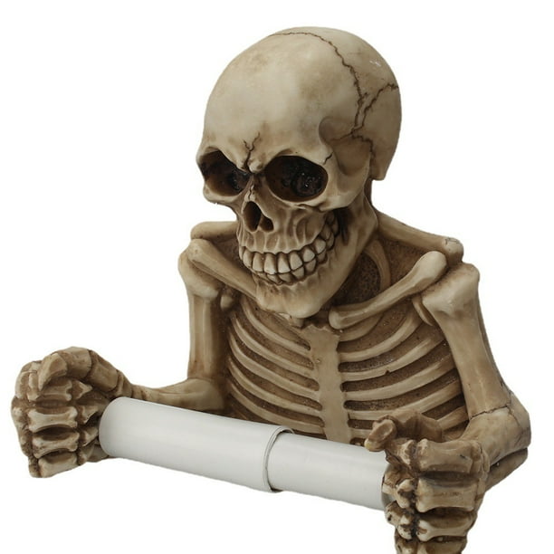 Soporte de Papel Higiénico de Calavera Retro XianweiShao Accesorio de Baño Gótico