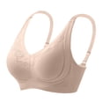 thumbnail image 5 of IQOGKRN Women Wireless Floral Lace Lift Up Bra Adjustable Wide Strap Anti-Sagging Support Bralette Soft Thin Cup Breathable Bras Khaki 40, 5 of 8