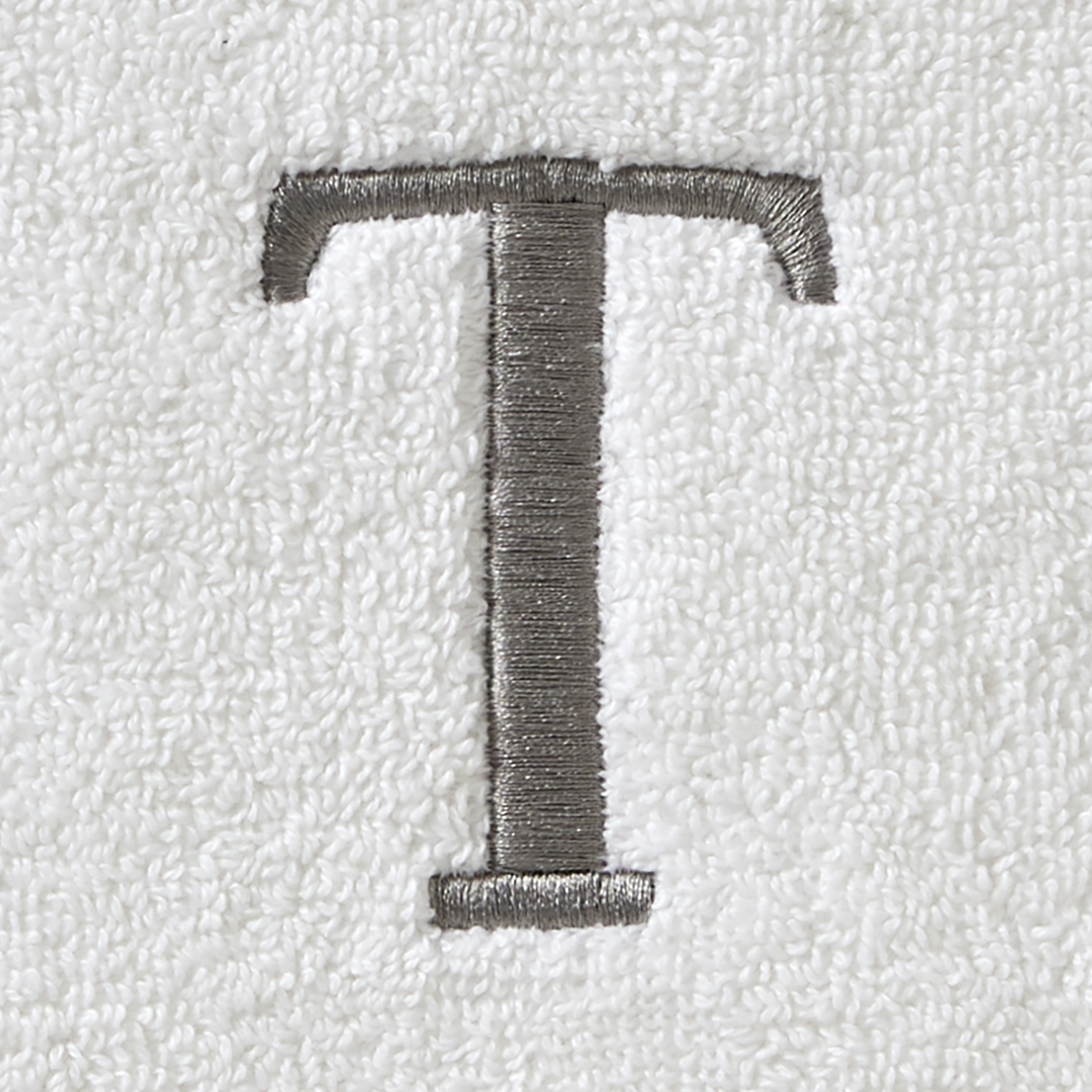 SKL Home Casual Monogram Hand Towel (2-Pack), "T", White