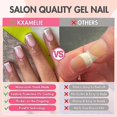 thumbnail image 4 of HLONK Neon Green French Tip Press on Nails Short Square Natural Fake Nails For Women Nude Glue on Nails Short Nails Press on Gel Nails Set Reusable Acrylic  For Girls in 24 PCS, 4 of 5