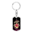thumbnail image 1 of Homesick Alien Stainless Steel or 18k Gold Premium Swivel Dog Tag Keychain, 1 of 8