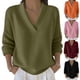 thumbnail image 1 of Cadancy Suéter Tops para Mujer Cuello en V Manga Larga Jersey Elegante Casual Suéteres de Punto Más Tamaño Suelto Color Sólido Acogedor Moda Otoño Invierno Ropa,Green,M, 1 of 7