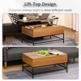 thumbnail image 3 of Teak Lift Top Coffee Table with Storage | Modern Center Table for Living Room & Office | 35.5" x 23.8" | Adjustable Height, 3 of 7
