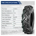 thumbnail image 3 of 2Pcs 4.80/4.00-8 Tires 4.80x4.00-8 8" Lawn Garden Tires 4.80x4.00x8 4.80-4.00-8 Turf Lawnmower Tractor Golf Cart Tubeless Tire, 3 of 7
