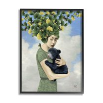 Stupell Industries Surreal Mother Earth Hair Vines Hugging Bear Cub ,16 x 20, Design by Paula Belle Flores
