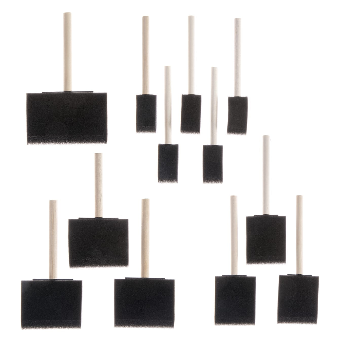 (4 pack) Foam Brush 12-Piece Household Paintbrush Set for Paint and Craft Projects