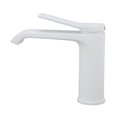 thumbnail image 4 of Robinet d'Évier, Filetage G1/2 Moderne Chaud Froid Laiton Robinet d'Eau Fuyant Poignée Unique Cascade Robinet de Lavabo de Salle de Bain Robinet de Meuble-Lavabo pour Maison Hôtel RV Blanc, 4 of 8