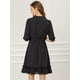 thumbnail image 5 of Vestido Corto de Gasa Allegra K Día de San Patricio con Dobladillo con volantes y Manga 3/4 para Mujer Negro S, 5 of 6