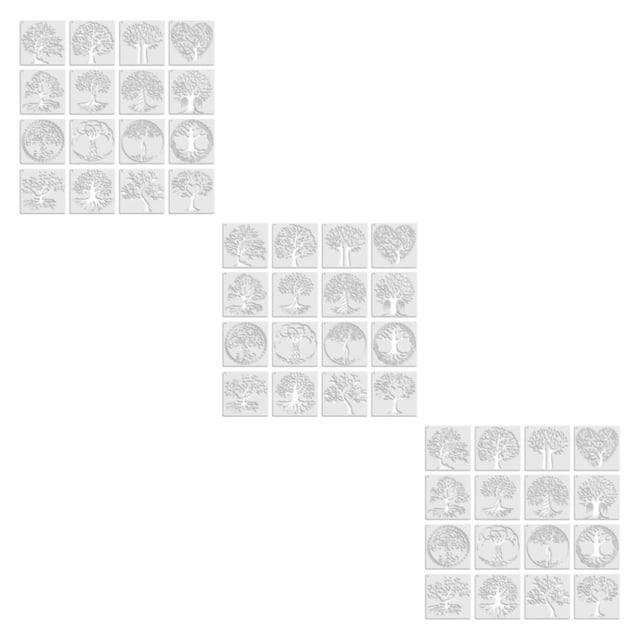 ZheElen 16pcs/set ABS Made Reusable Stencils For Painting On Wood Beautiful Patterns Every Time Filling 16pcs 3Set