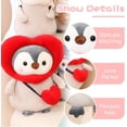 thumbnail image 2 of Plush Toys Cute Penguin Plush Stuffed Animal Penguin with Red Heart Outfit, Gifts for Kids, Girlfriend, Valentine's Day, 9.8 Inches, 2 of 5