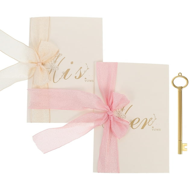 Weiweiguan 2pcs Delicate Wedding Vow Cards Wedding Vow Books Wedding Vow Brochures