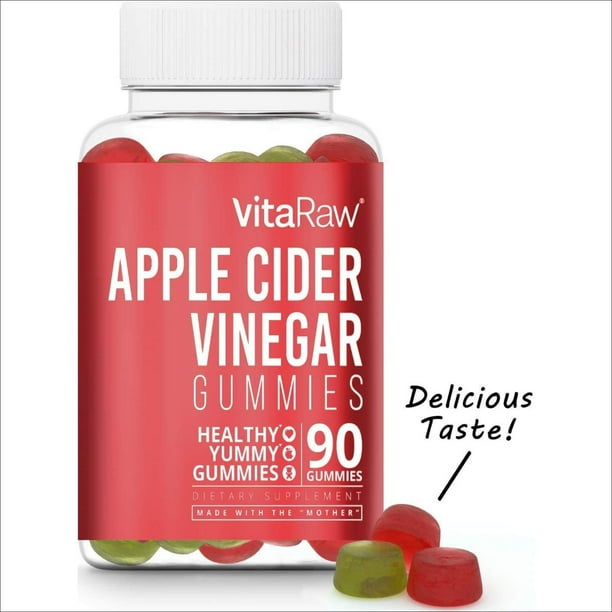 Organic Apple Cider Vinegar Gummies with Mother, Raw, Gluten Free ACV