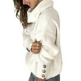 thumbnail image 3 of AMERTEER Femmes Grande Taille Hiver Chaud Haut Col Capot Pull Pull Tricoté Pull Tops, 3 of 5