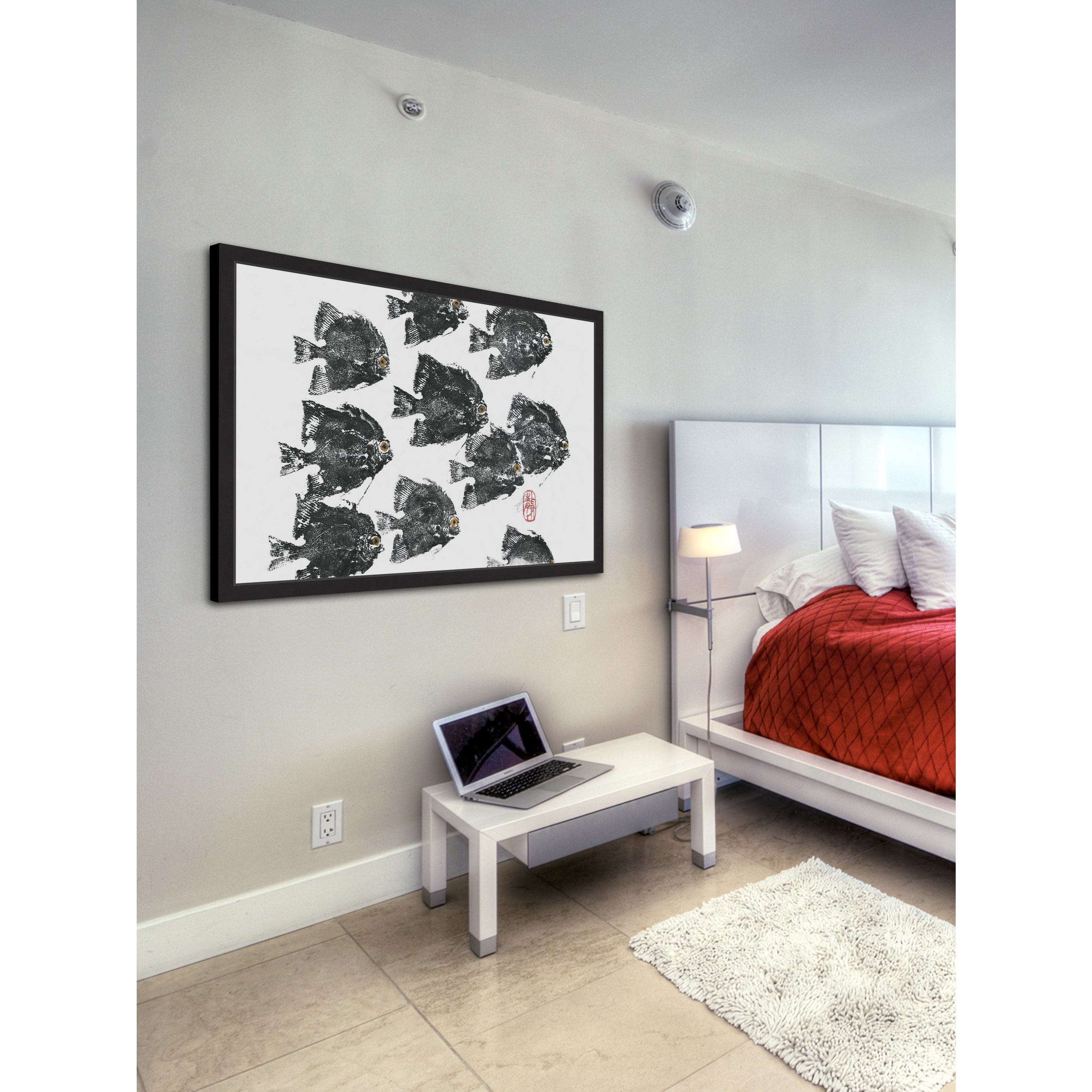 "Racing Fish II" Framed Painting Print
