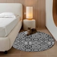thumbnail image 2 of Round Rug 4Ft Washable Non-Slip, Black Morocco Circle Area Rugs for Living Room Bedroom, Traditional Tribal Abstract Geometric Art Indoor Floor Mats Carpet Runner for Home Decor Aesthetic, 2 of 8