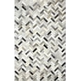 thumbnail image 2 of Bashian H112-ASH-5X8-H12 Bashian Santa Fe Collection Chevron Contemporary Leather Hand Stitched Area Rug, Ash - 5 x 8 ft., 2 of 5