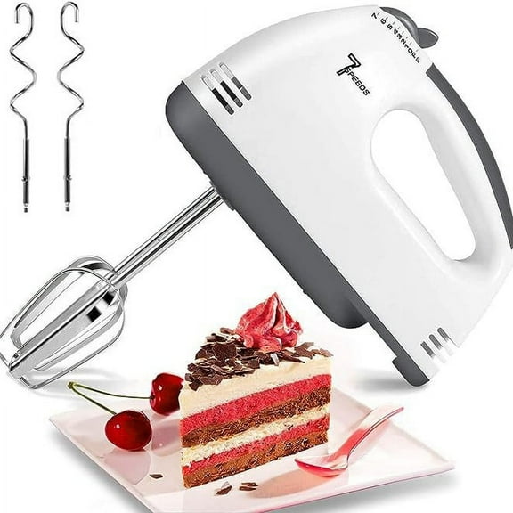 Aulonda Electric Handheld Mixer - 7-Speed Portable Kitchen Mixer with 4 Stainless Steel Accessories for Whipping, Mixing, and Beating Cookies, Cakes, Eggs, and Dough