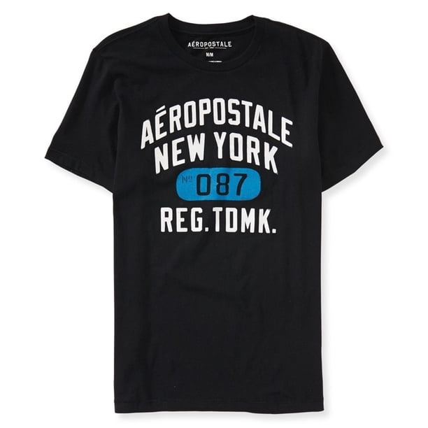 Camiseta gráfica Aeropostale No. 087 para hombre negra extragrande