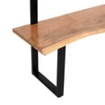 thumbnail image 6 of Alaterre Furniture Alpine 72" Hall Tree with Bench and Coat Hooks, Natural Acacia Wood with Live Edge and Metal Strap Legs, Natural Finish, 6 of 10