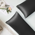thumbnail image 3 of PiccoCasa Satin Body Pillowcases 2 Pcs Soft with Zipper Closure Black 20"x48", 3 of 7