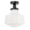 thumbnail image 3 of Lyle 1 light Black and frosted white glass Flush mount, 3 of 3