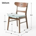 thumbnail image 4 of Table Chairs, Mid-Century Modern Fabric Dining Chairs With Natural Walnut Finished Rubberwood Frame, 2-Pcs Set, Mint / Natural Walnut For Kitchen, Dining Room, Terrace, 4 of 5